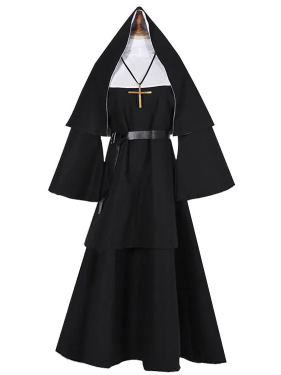 

the Nun loween Performance Costume Ghostly Nun Priest Robe Cosplay Nun Outfit Stage Costume Ladies Traditional Chinese ...