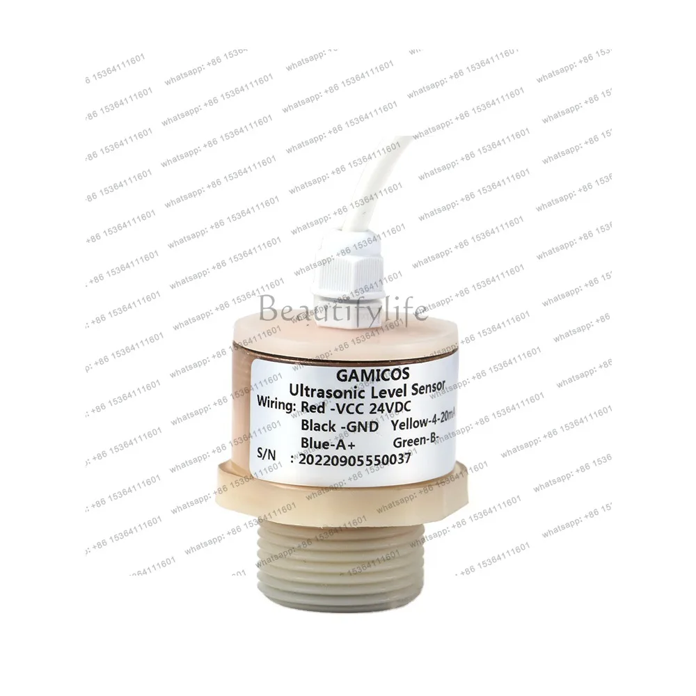 Compact type with high sensitivity IP68PVDF shell medium ultrasonic level sensor