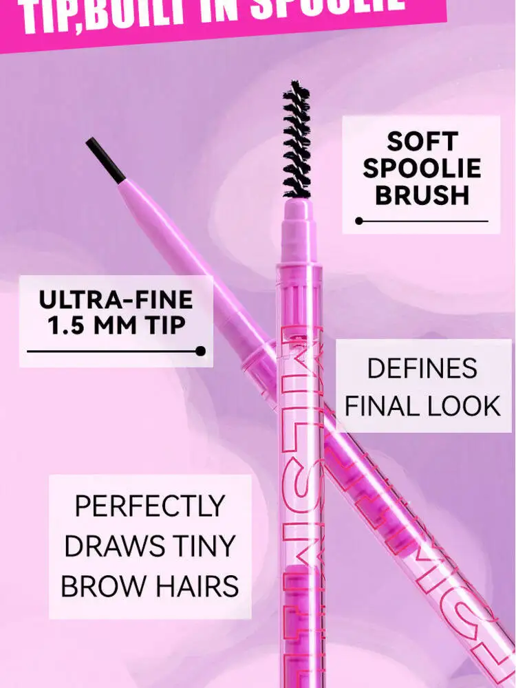 ดินสอเขียนคิ้ว MLSMILE 4 สี กันน้ำ กันเหงื่อ ดินสอเขียนคิ้วสองหัว ติดทนนาน ดีไซน์ธรรมชาติ สำหรับผู้หญิง รุ่นใหม่ปี 2025