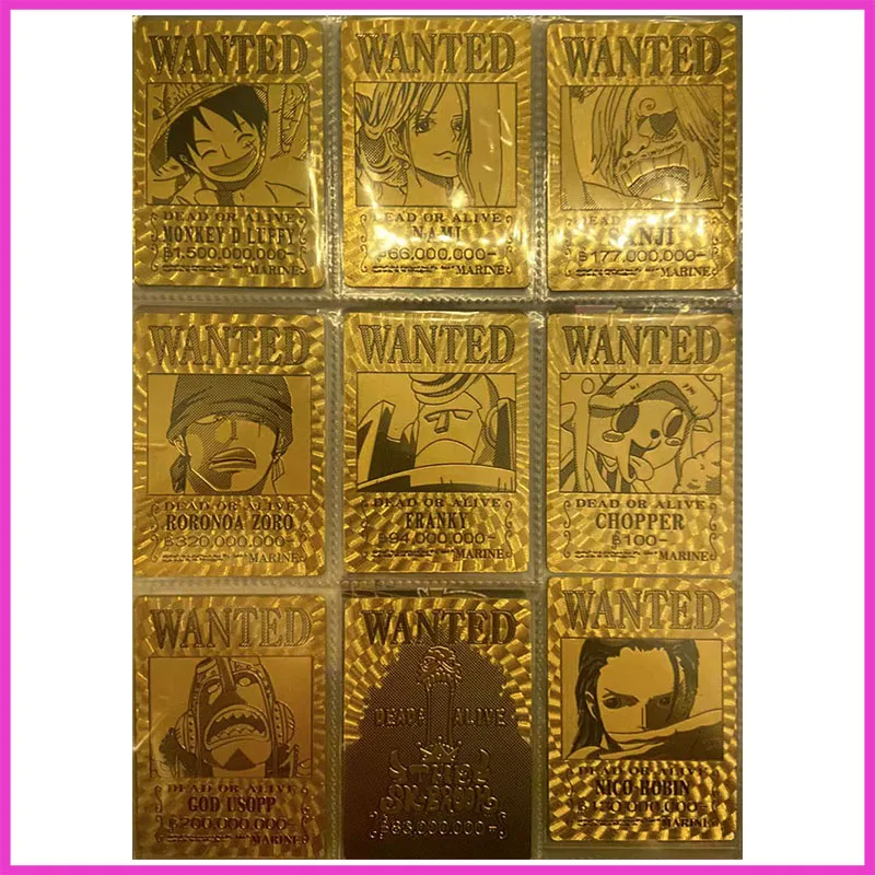 

Anime ONE PIECE Rare Gold Foil Refraction Foil Luffy Zoro Sanji Nami Toys for boys Collectible Cards Christmas Birthday Present