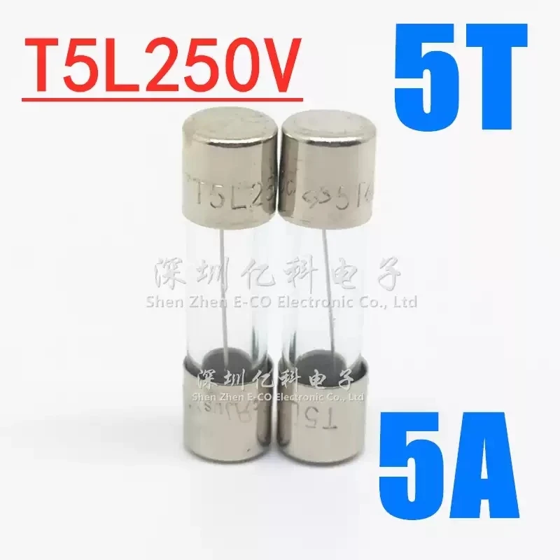 T5L250V XC Xucheng 5 * 20mm glass fuse tube 5T slow melting T5AL250V safety VDE