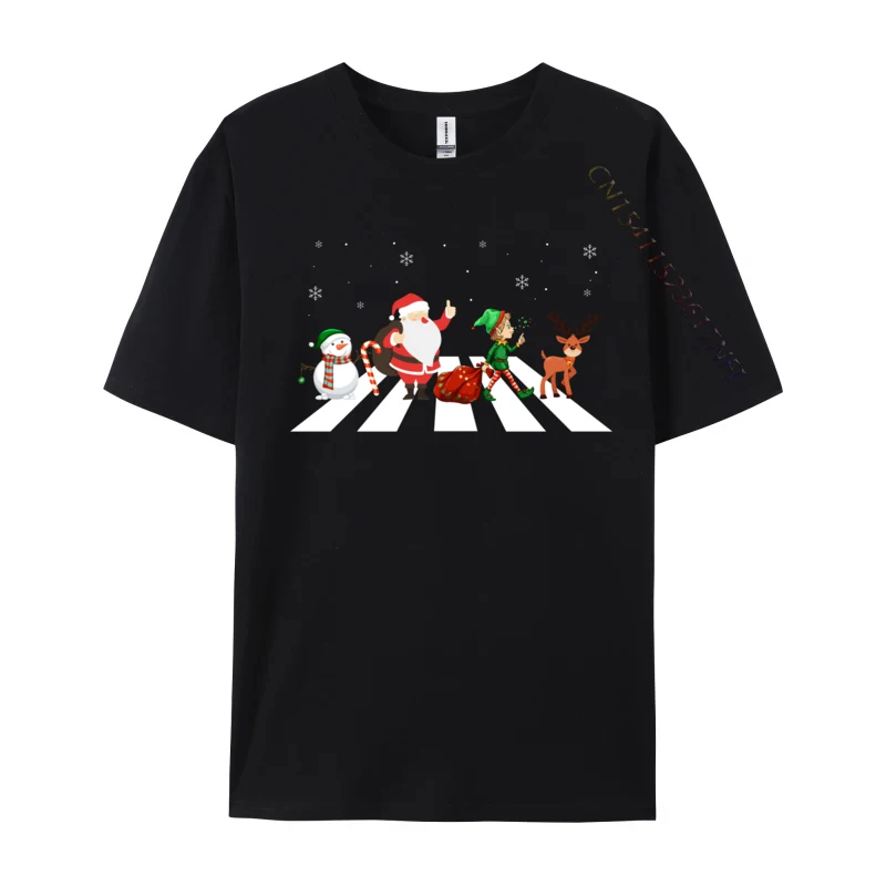 

Funny Santa Snowman Elf Reindeer Christmas Abbeys Road T-Shirts Top T-Shirts Print Brand New Men Tops T Shirt Hip Hop Cotton