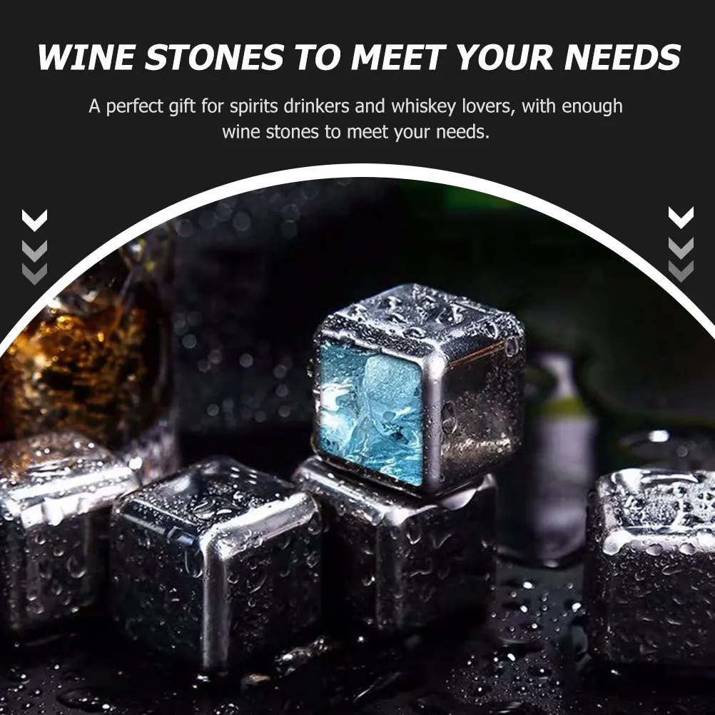 

6Pcs Wear-Resistant Whiskey Stones Smooth Easy Clean Household Wine Rocks for Spirits Lovers Gifts Wine Rocks Whiskey Stones
