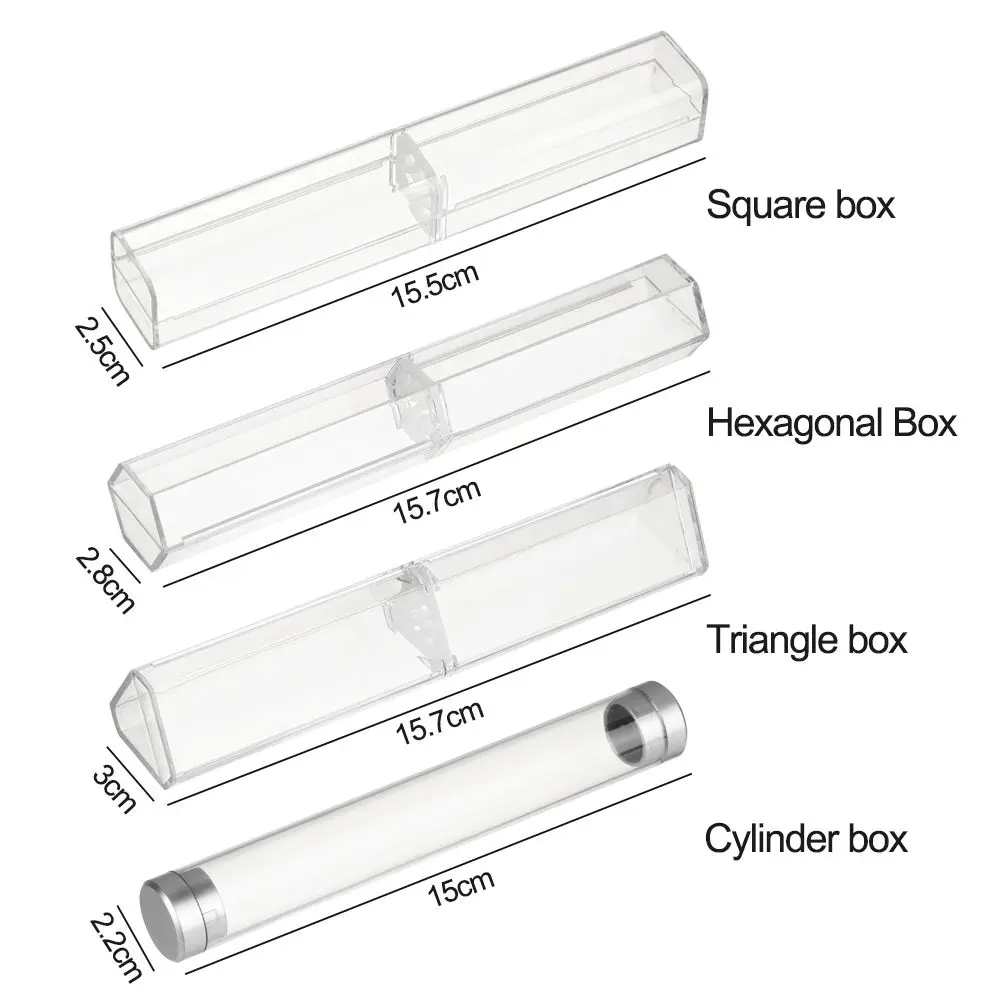 Plastic Transparante Effen Kleur Kantoorbenodigdheden Schoolpen Box Pen Opbergdoos