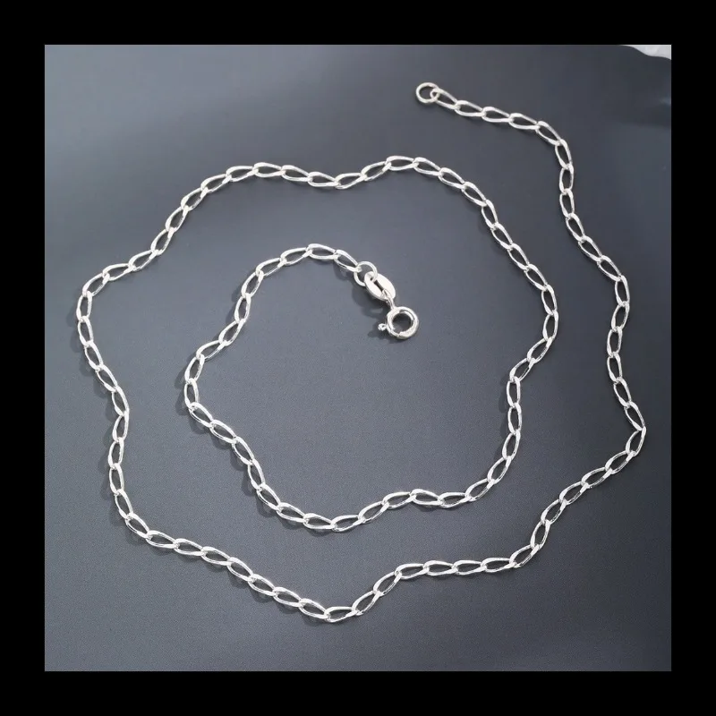 

AliExpress new personalized S925 silver hip-hop necklace simple collarbone chain women's niche design item decoration