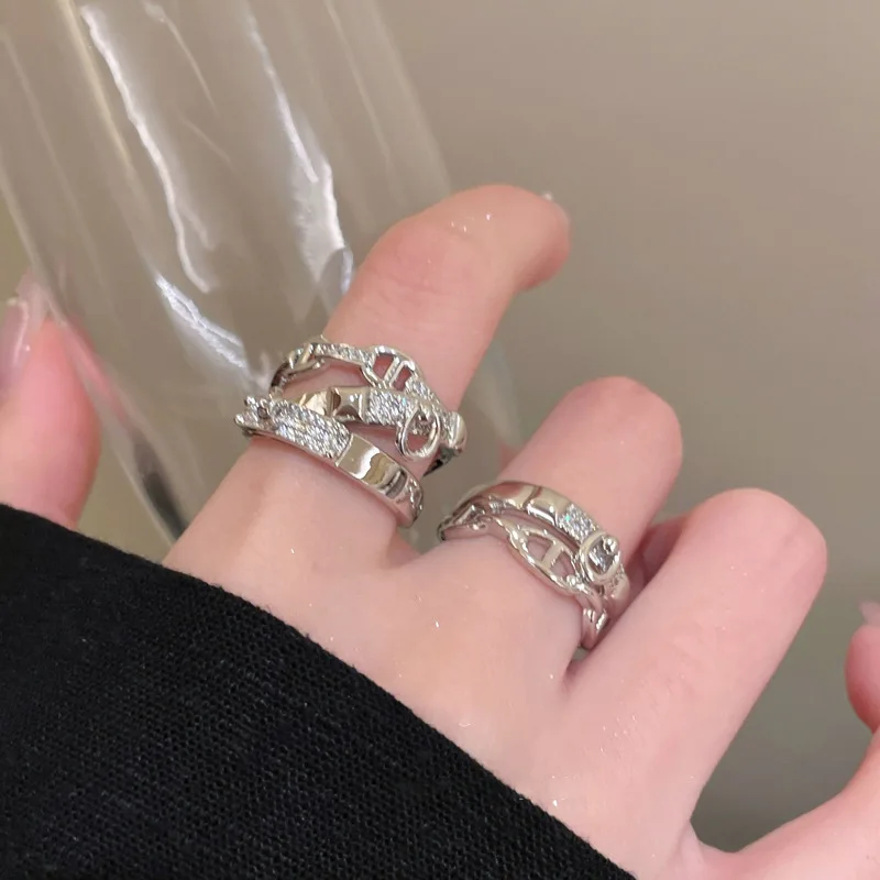 

Unique Heavy Industry Pig Nose Ring Women's New Versatile Explosive Niche Design Index Finger Ring Sweet and