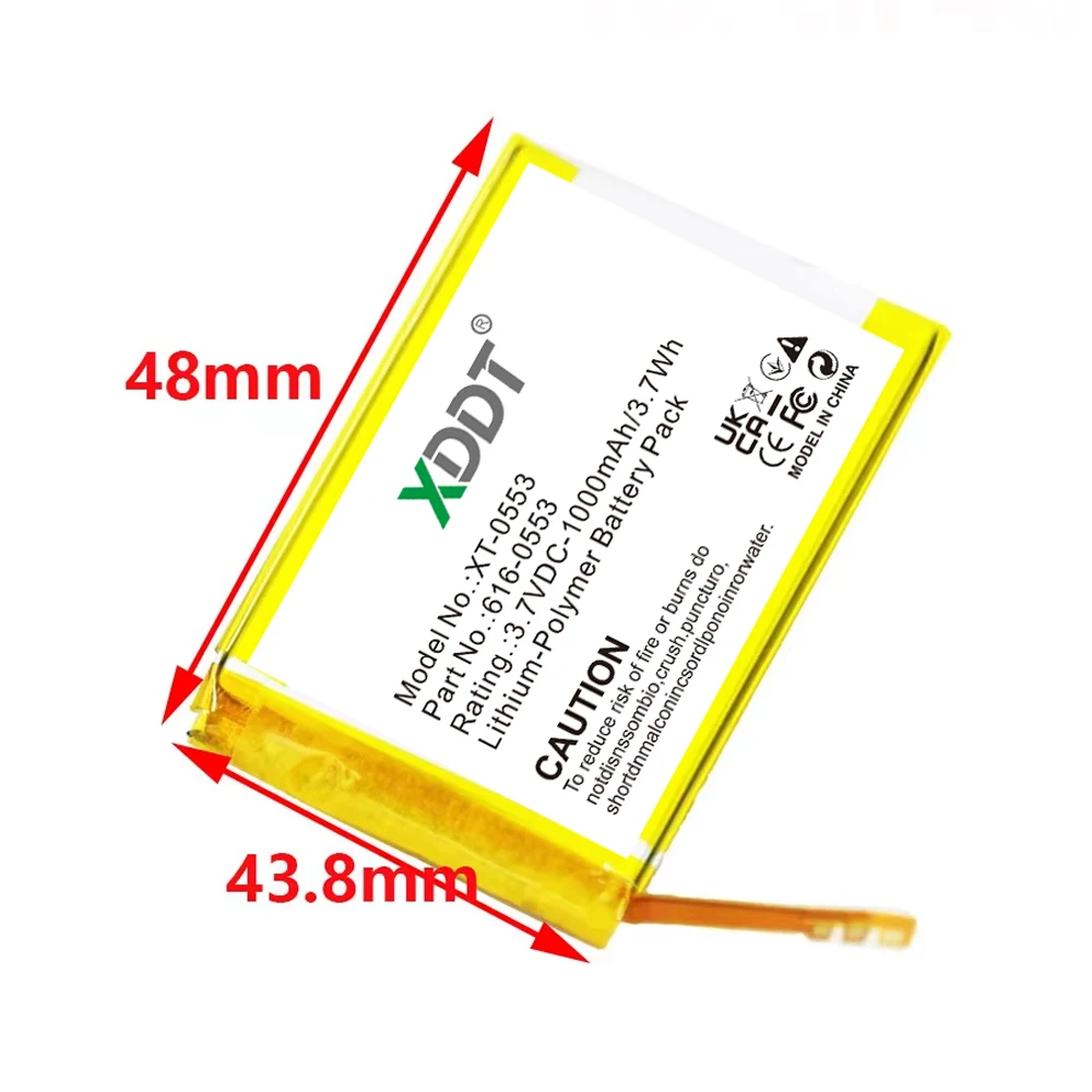 XDDT 616-0553 / LIS1458APPC Internal Li-Polymer Replacement 1000mAh Battery For iPod Touch 4th Generation 4 4g 616-0552