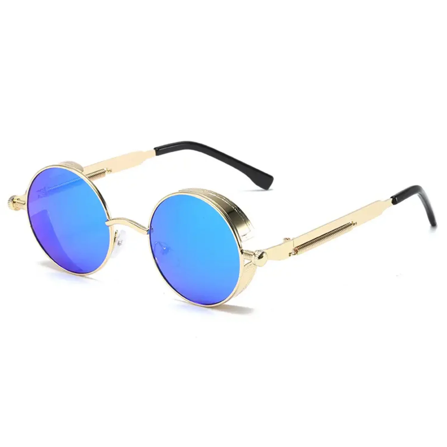 1pair Steampunk Metal Round Frame Fashion SunGlasses Polarized Sunglasses Retro Eyewear