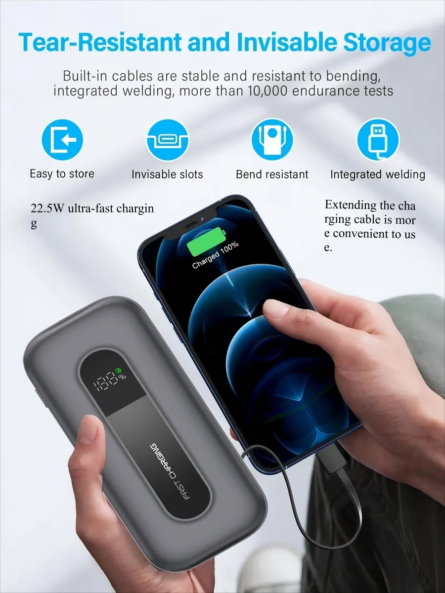 

Этот портативный аккумулятор отличается тем, что обеспечивает "большую энергию в компактном формате". Оснащен технологией быстрой зарядки 22.5W и портом B.