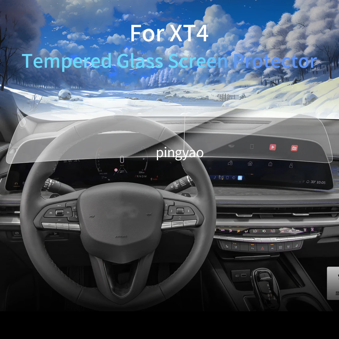 

Car Sticker Screen Protector Navigation Display Tempered Glass Protective Film Car Vehicle For 25 Cadillac XT4