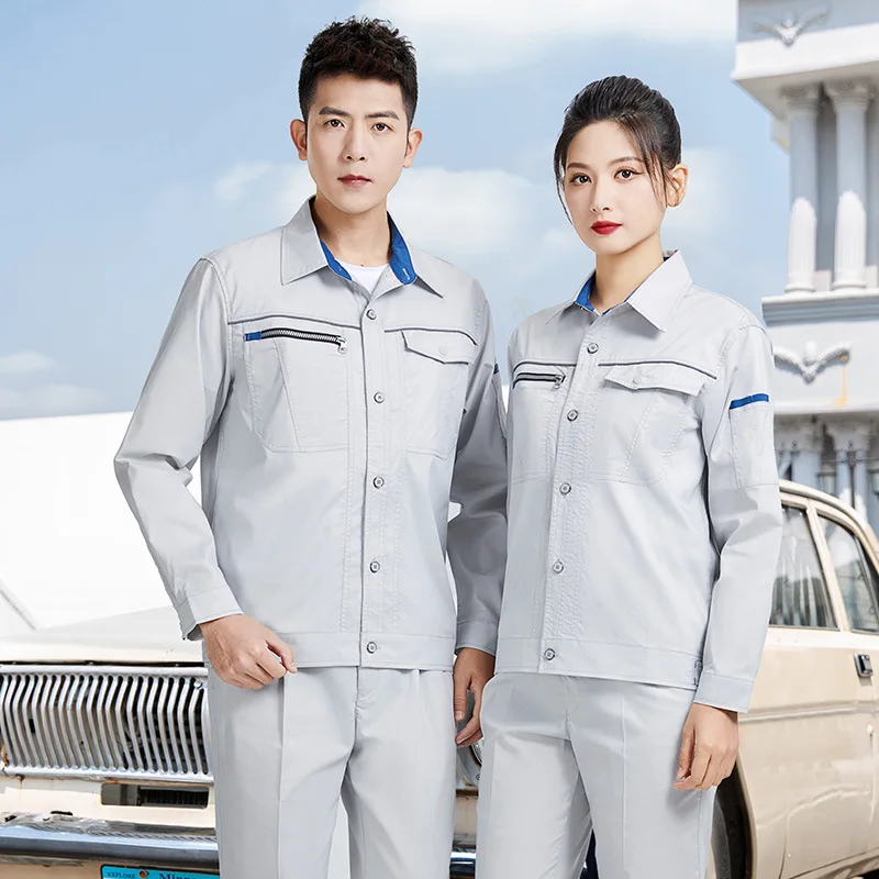 

Bamboo Fiber Breathable Summer Work Clothing Workshop Uniforms Auto Repairman Welding Suit Multi Pocket Worker Coverall Workwear