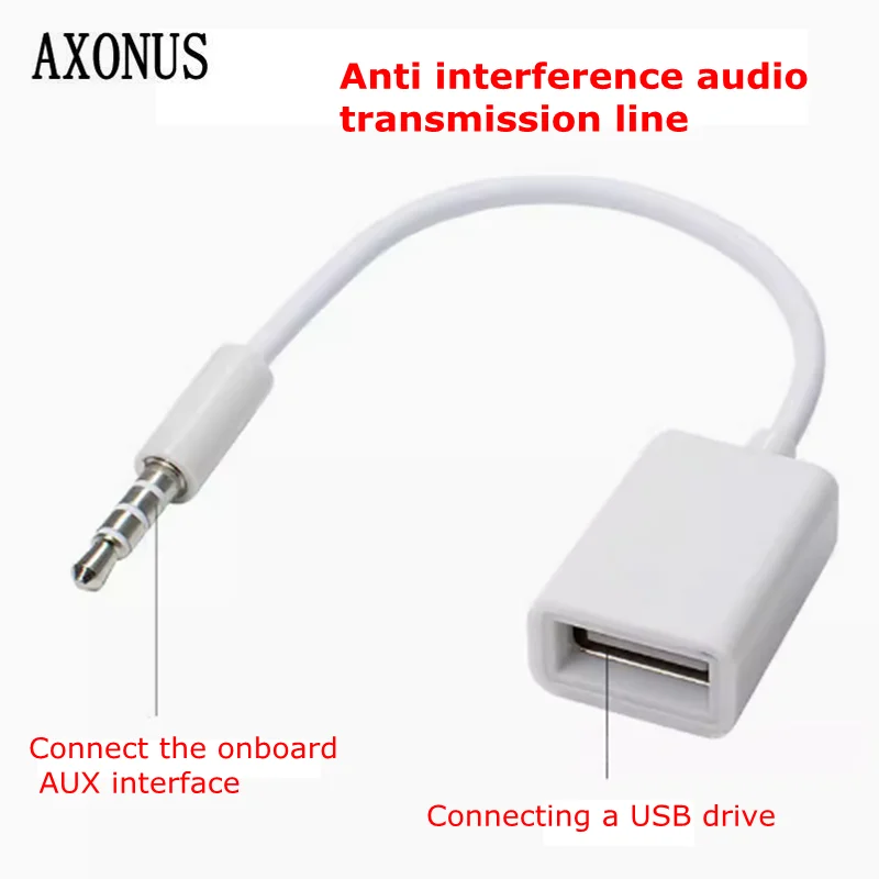 Car Audio Cable AUX 3.5mm To USB Female OTG Function MP3 Adapter Cable USB Disk Connection