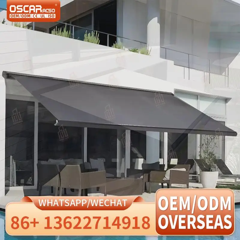 Remote Controlled All Season Anti UV Sunshade for Balcony Outdoor Garden Patio Retractable Awning