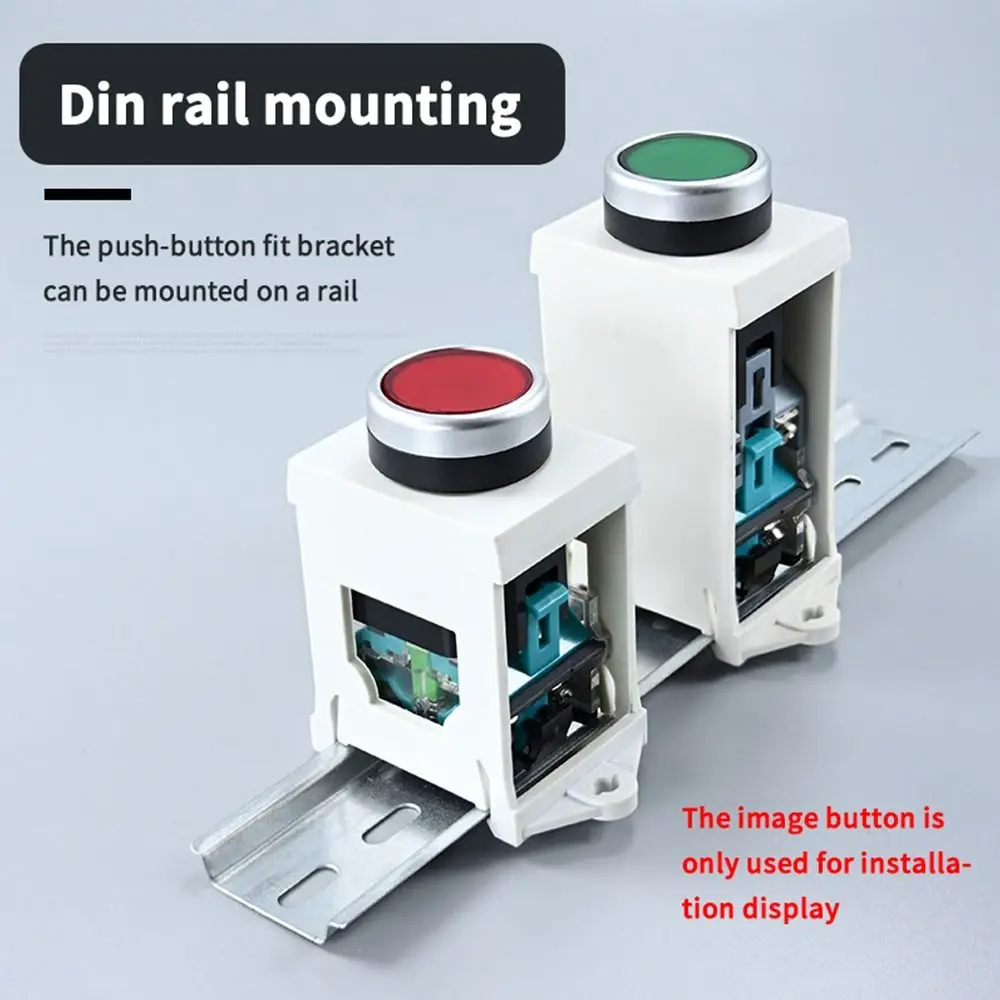 1Pcs 22mm Push Button Switch Bracket LA38 Slide Rail Guide Rail Mounting Bracket Round Emergency Stop Seat Base
