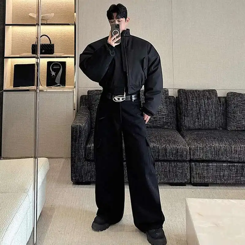 LUZHEN Cotton Silhouette Short Double Sided Wear Padded Jackets Unisex Elegant Handsome Simplicity High Quality Parkas LZ8296