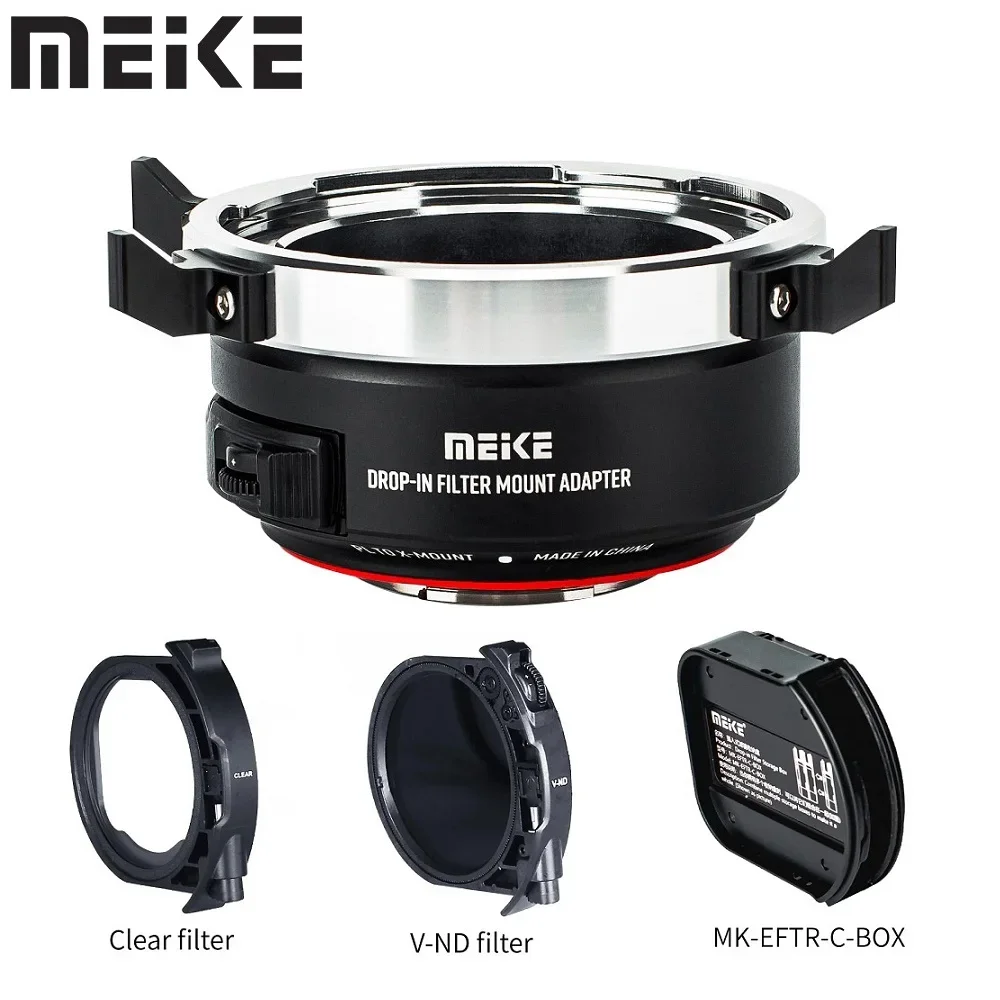 Meike MK-PLTX-C Lens Adapter Ring for Arri PL-mount Lens to Fujifilm X-Mount X-T5 X-T1 X-T2 X-Pro1，with VND CPL Drop-in Filter