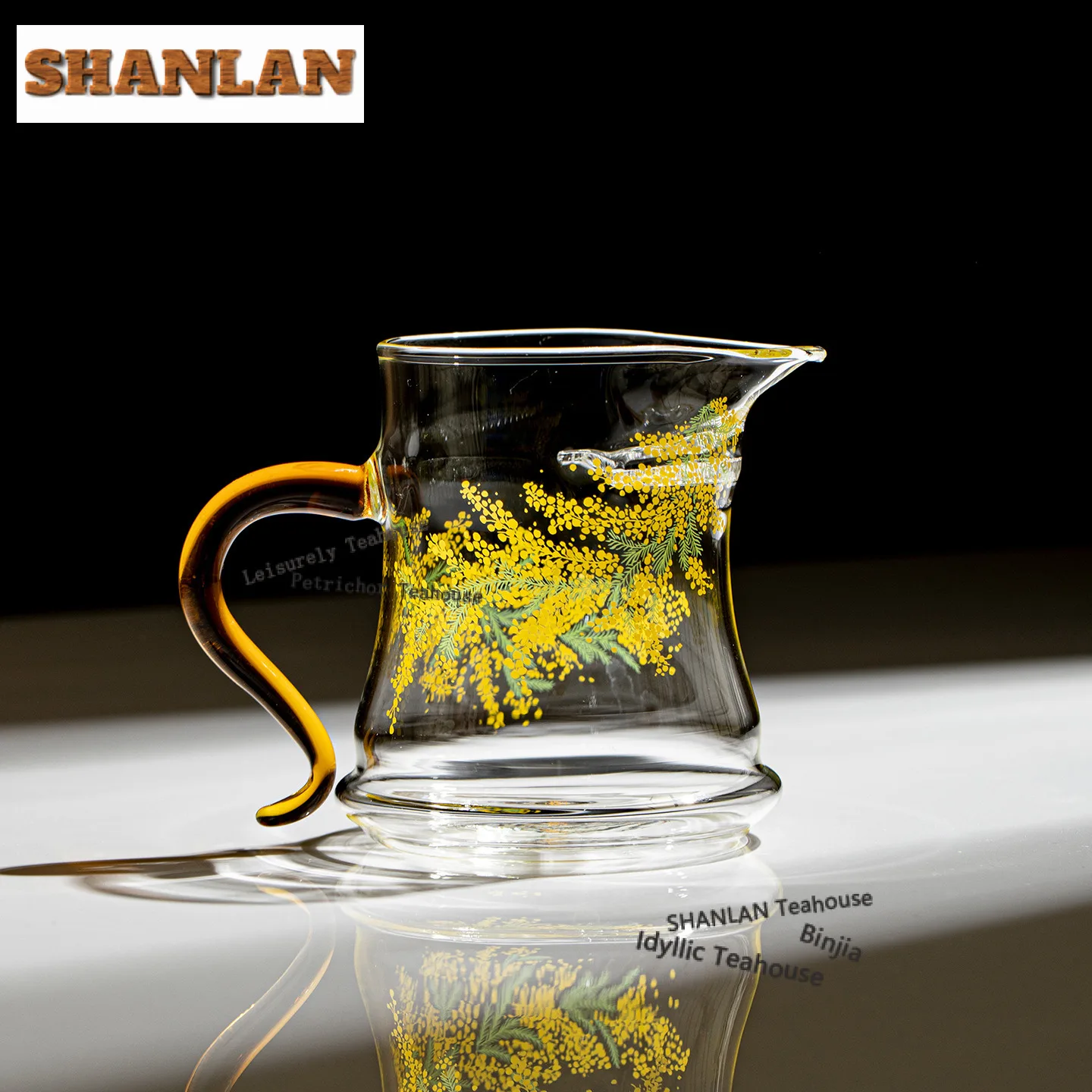 340ml Lily Glass Tea Pitcher Tea Divider Serving Cup Cha Hai Dispenser Justice Cup White Tea Fair Mug Drinkware Supplies  Craft