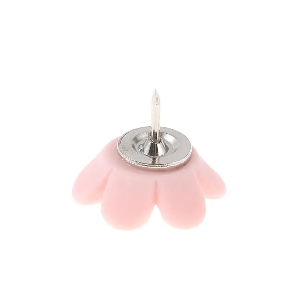 Pink Flower Push Pins White 1.7*1.7cm Thumb Tacks Metal Resin Decorative Thumb Tacks Push Pins For Wall Decorations