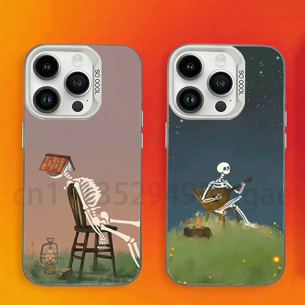 

Fashion Matte Skull Phone Case For iPhone 17,16,15,14,13,12,11,Pro,Max,Plus,Mini Candy Matte Shockproof Cover