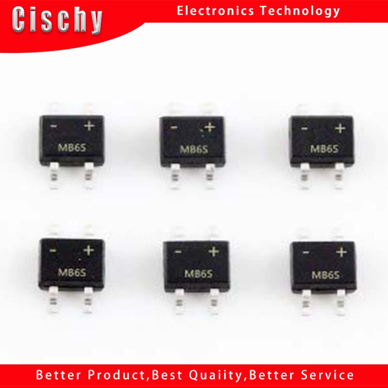 10pcs/lot MB6 600V 0.5A SOP-4 SMD rectifier diode bridge MB6S SMD In Stock