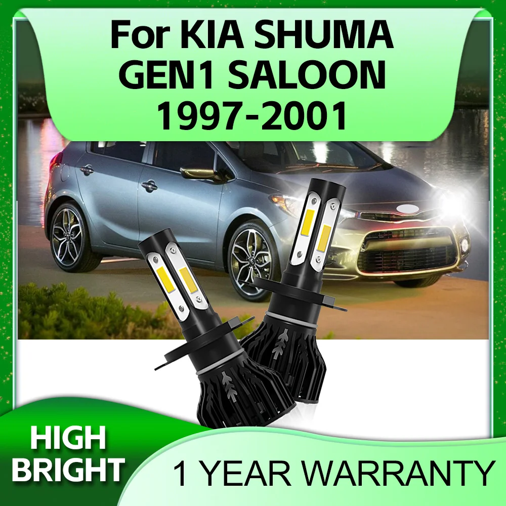 

2pcs LED Headlights 30000LM 4Side Chips H4 Car Lights 6000K For KIA SHUMA GEN1 SALOON 1997 1998 1999 2000 2001