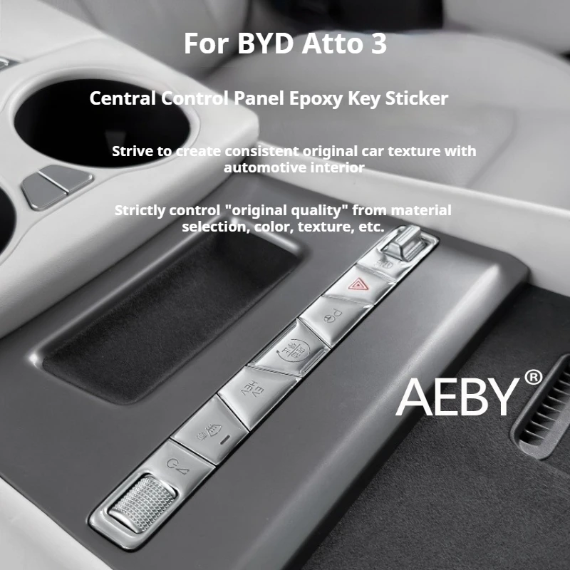 AEBY For BYD Atto 3 Smart Driving Edition 2025 Center Control Button Silicone Cover,  Dashboard Keyboard Protective Film