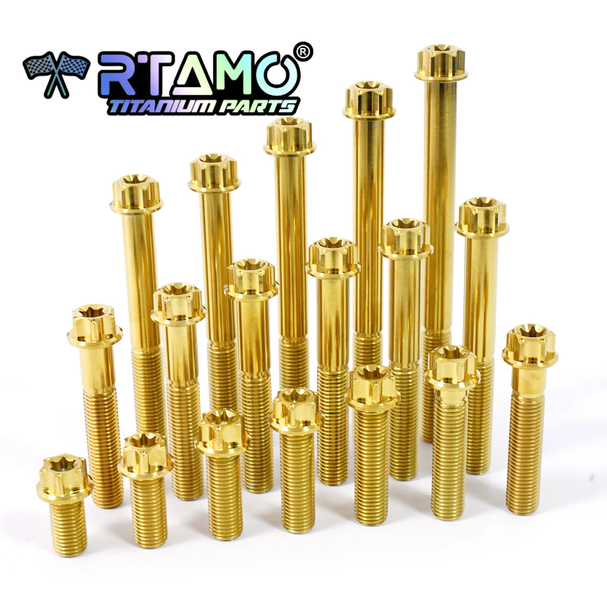 RTAMO مسمار لولبي من التيتانيوم Gr5 بمسمار لولبي لأنبوب عادم تعديل الدراجة النارية (1 *)
