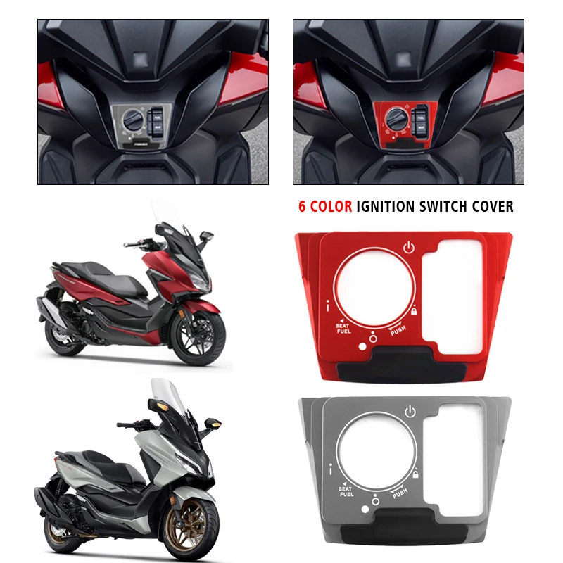 Para HONDA FORZA350 Forza300 Forza 125 FORZA 150 NSS 350 300 cubierta del interruptor de encendido Protector de la cubierta del botón de bloqueo de puerta eléctrica