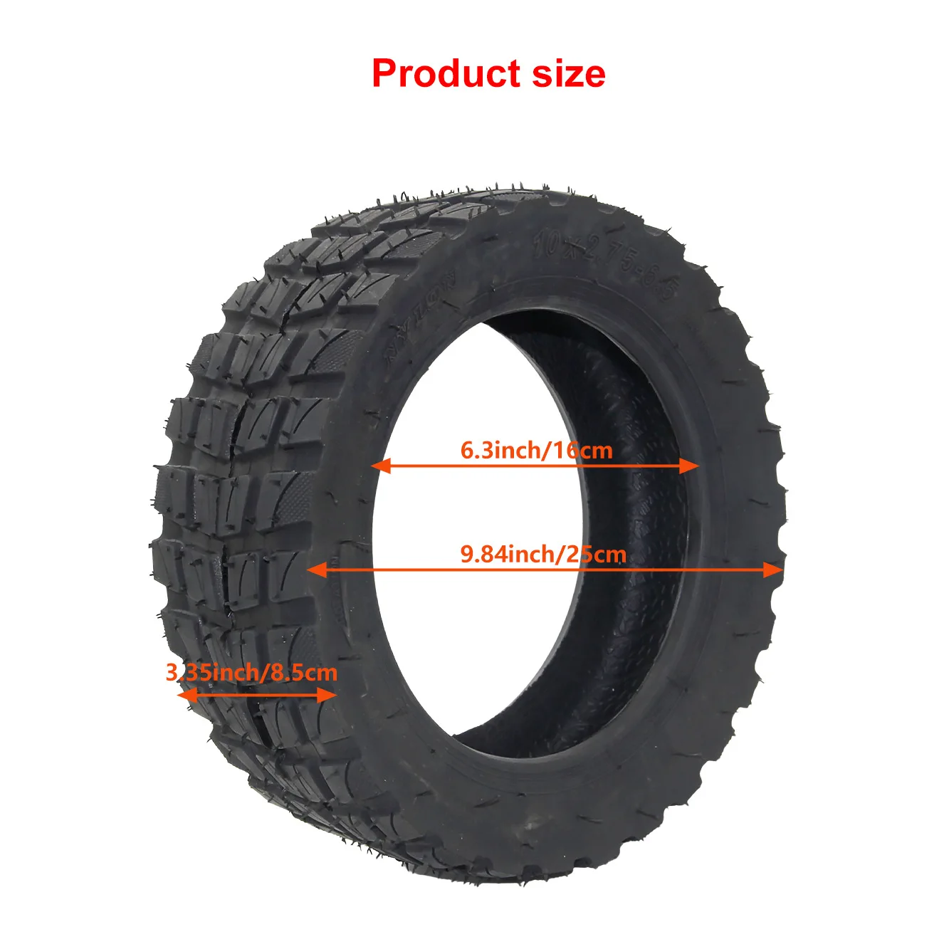 Electric Scooter 10 × 2.75-6 Vacuum Tire Rubber Thickened Wear-resistant Pneumatic Anti-skid and Explosion-proof Tire
