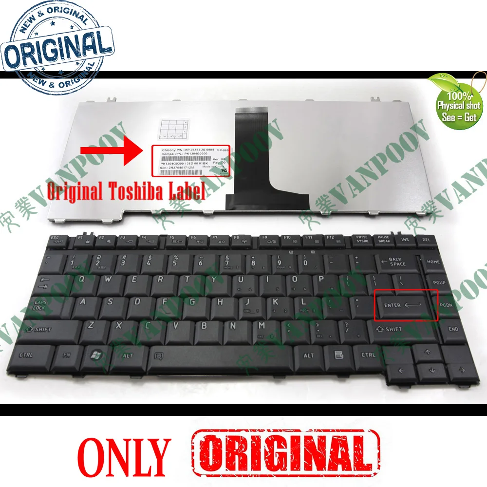 Teclado del ordenador portátil para Toshiba Satellite M321 M323 M325 M326 M328 M500 M502 M503 M505 M506 M507 M510 L200 negro inglés de EE. UU.