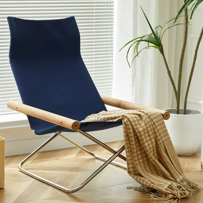 Nordic Furniture,Canvas Folding Chair,Backrest Leisure Chair,Household Lunch Break Lounge Chairs,Living Room Sofa Folding Stool