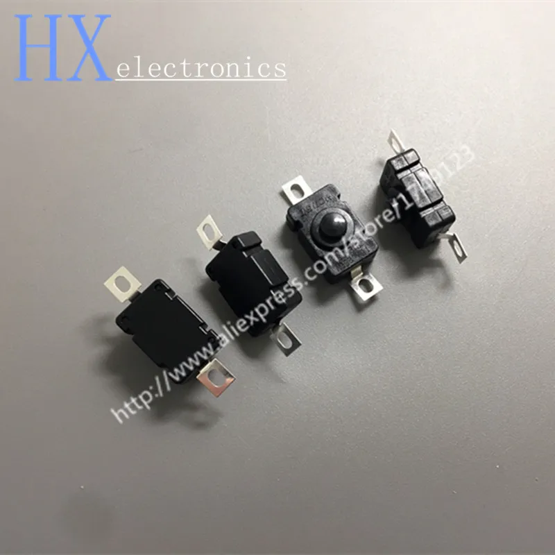 10PCS KAN-28 Strong Light Flashlight Switch Button Self-Locking Patch In-line Small Power Supply Miniature 6A Press Type