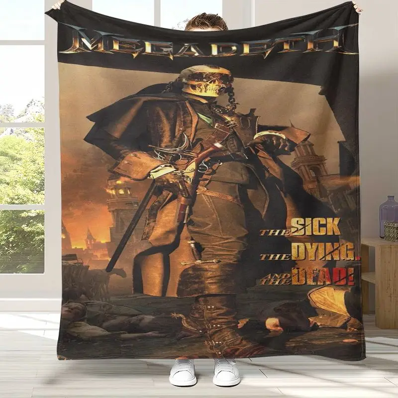 Sign M-Megadeth Heavy Metal Band Soft Flannel Throw Blanket,Cozy Warm Blanket for Bed,Sofa,Living Room,Picnic,Home Decor,Gift