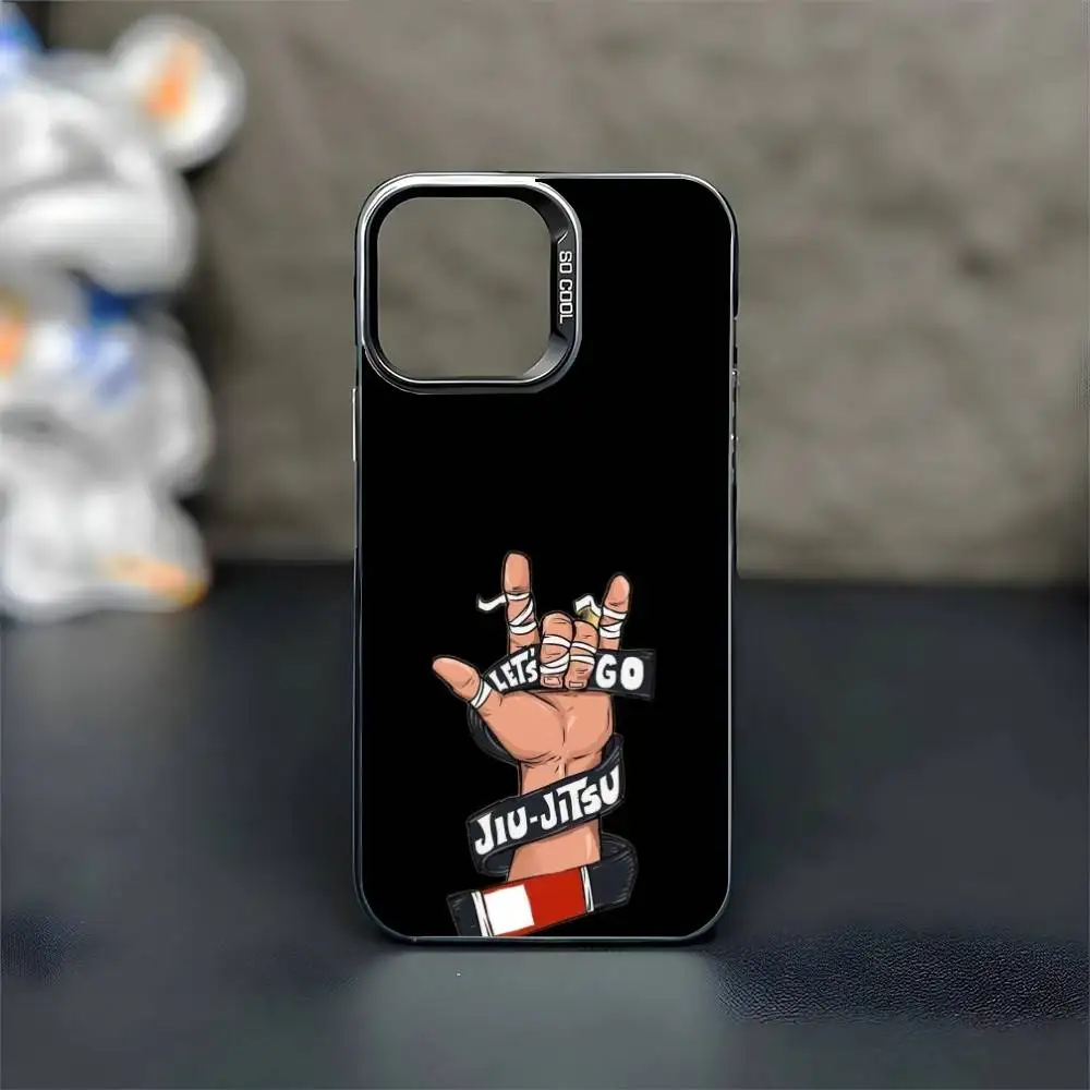 BJJ brasileño Jiu Jitsu OSS funda de teléfono para iPhone17,16,15,14,13,12,11 Plus,Pro Max negro mate cubierta a prueba de golpes