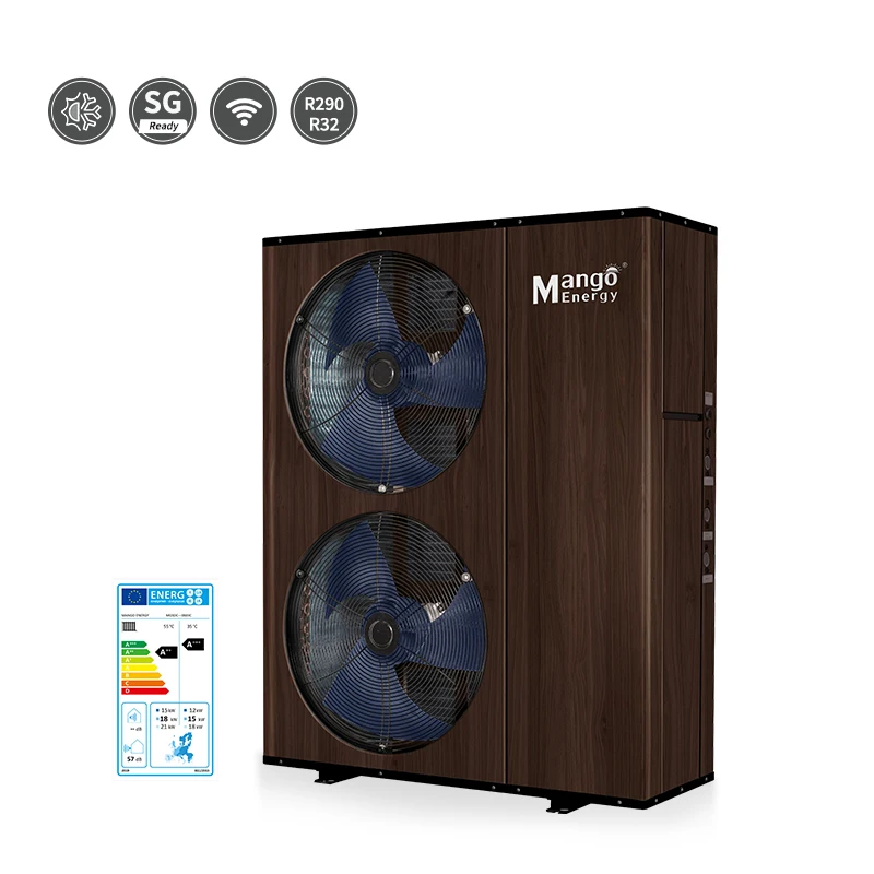 Mango Energy 2024 New Wooden Pattern ERPA+++ R32/R290 16kW 18kW SG Ready Full DC Inverter Air-to-water Heat Pump Water Heater