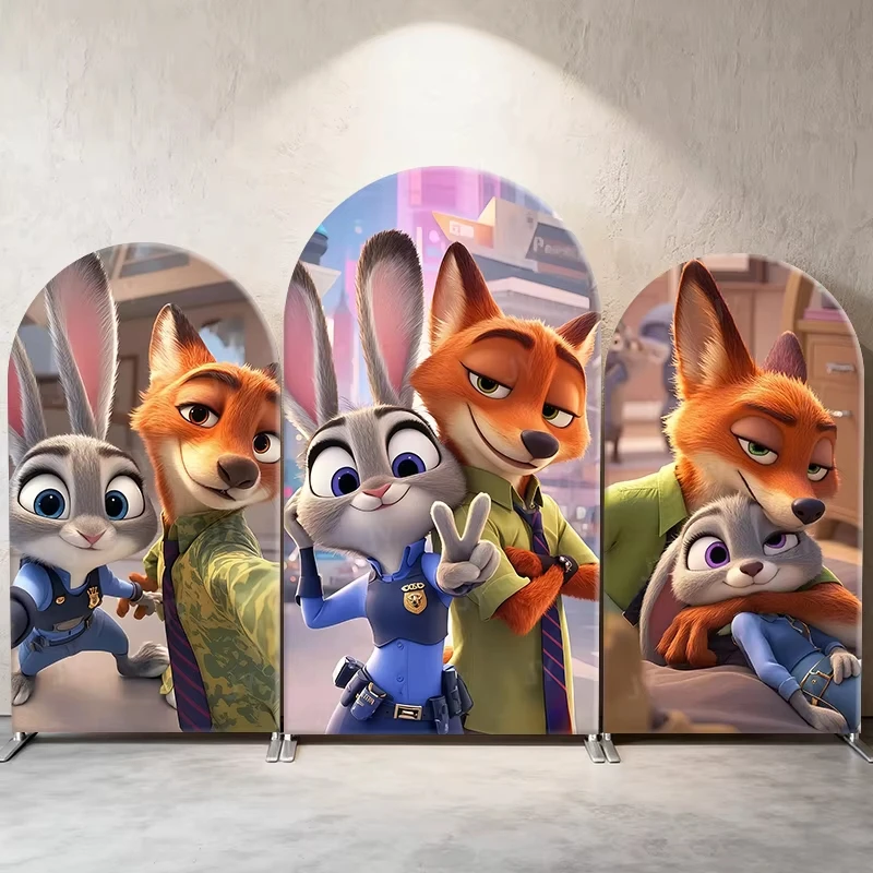 Zootopia arco pano de fundo disney tema judy nick festa decoração foto fundo aniversário casamento chá de bebê evento suprimentos