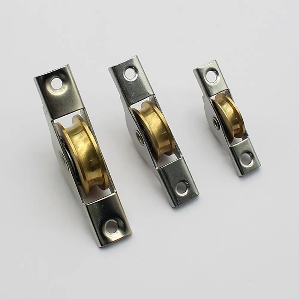 Durable Steel Barn Door Rollers Iron Black Sliding Door Track Wheel Silver Slotted Door Wheel Worker