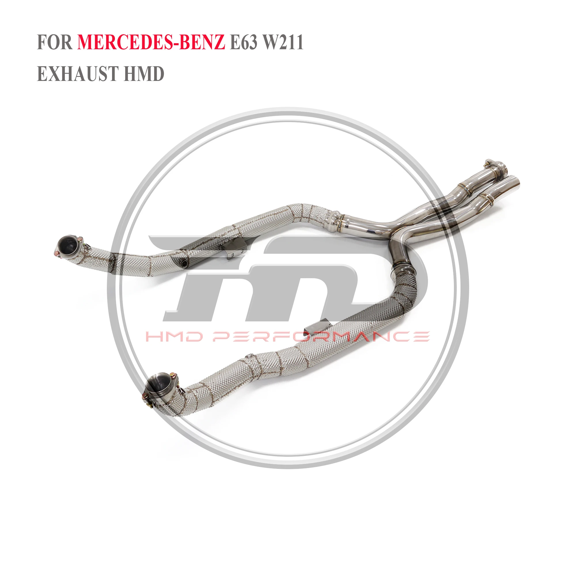 

HMD Exhaust System High Flow Performance Downpipe for Mercedes Benz AMG E63 W211 6.2L 2003-2008 With Heat Shield Racing Pipe