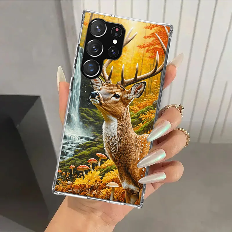 Deer Hunting Camo Phone Case for Samsung Galaxy S25 S24 S23 Ultra S22 S21 Plus S20 FE S10 + S10E S25U Soft Print Shell S24 S23 S