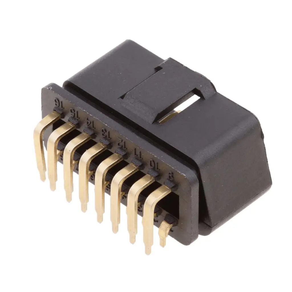 dolity OBDII OBD2 16 Pin 90 Degree Angle Male Plug Connector Adaptor