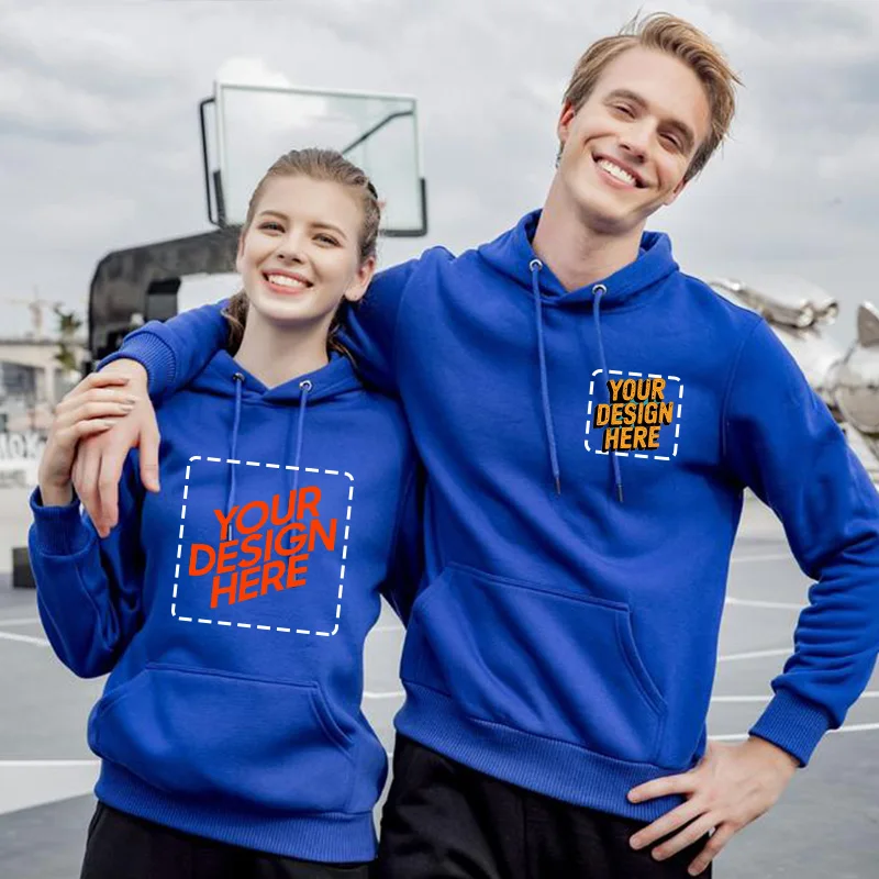 Felpa con logo personalizzato Felpa con cappuccio da uomo con coulisse calda per l'uso quotidiano Polsino a costine tinta unita autunno inverno per l'uso quotidiano