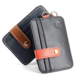 Unisex Cowhide Leather Credit Card Holder Wallet Short Purse Bank ID Card Case For Men Driver's license Bag Bus Card Pocket