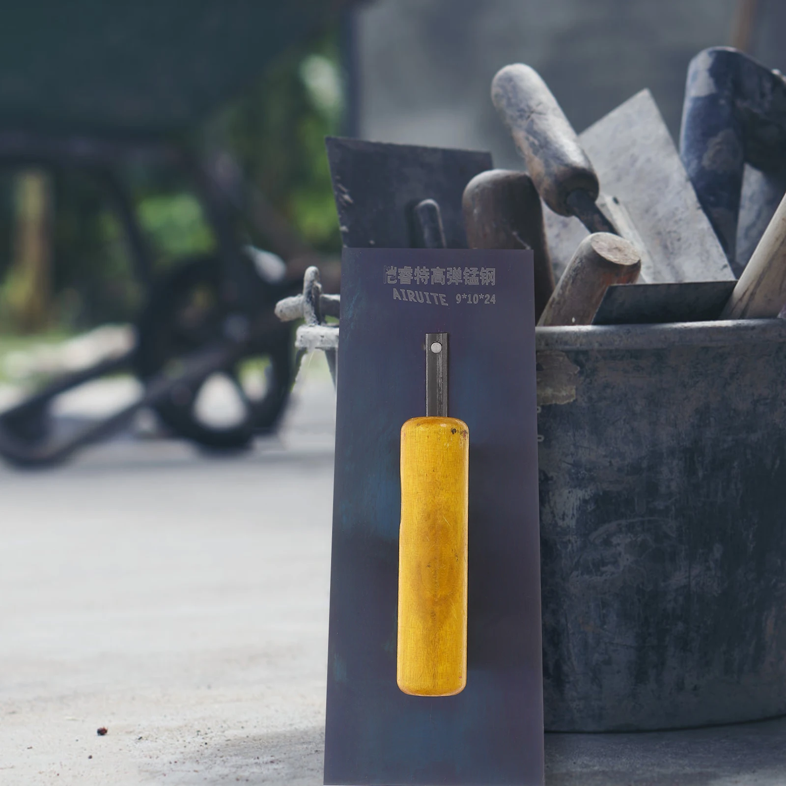 

Wooden Handle Mud Carbon Steel Blade Plaster Tools Cement Set Sanding Concrete Hand Trowel Finishing Flat Trowel Seam Filler