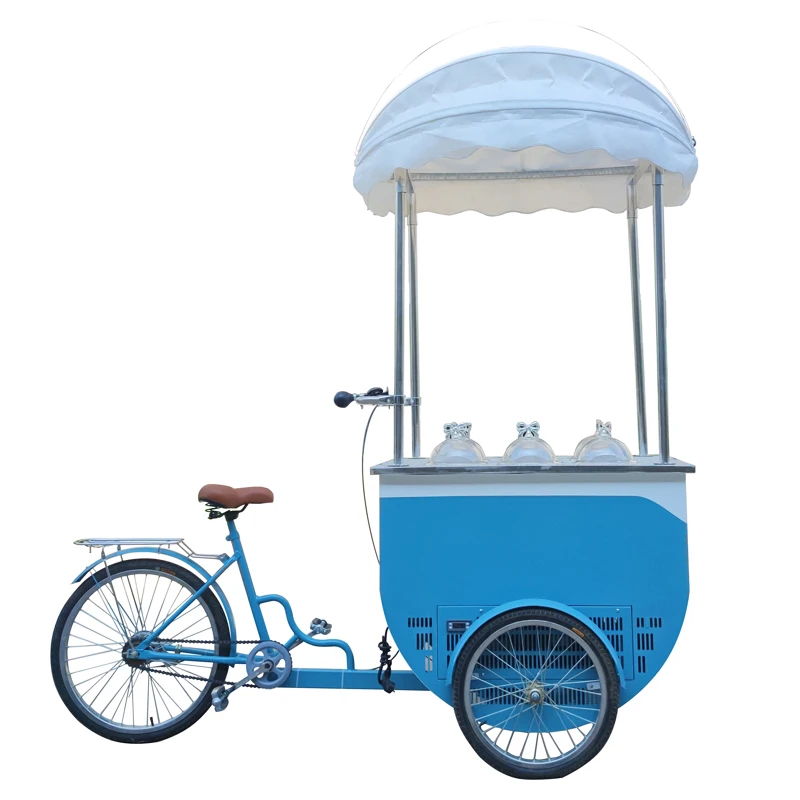 

Commercial Electric Ice Cream Bike With Freezer Fridge Mobile Popsicle Cart Vending Tricycle Custom Hard Ice Cream Display