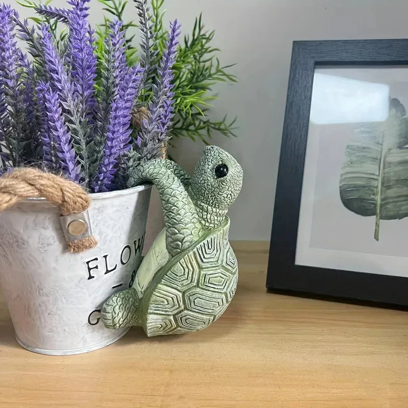 

1pc Realistic Resin Turtle Statue - Unique Garden Decoration, Lifelike Animal Sculpture for Outdoor Yard, Patio & Lawn, Weather