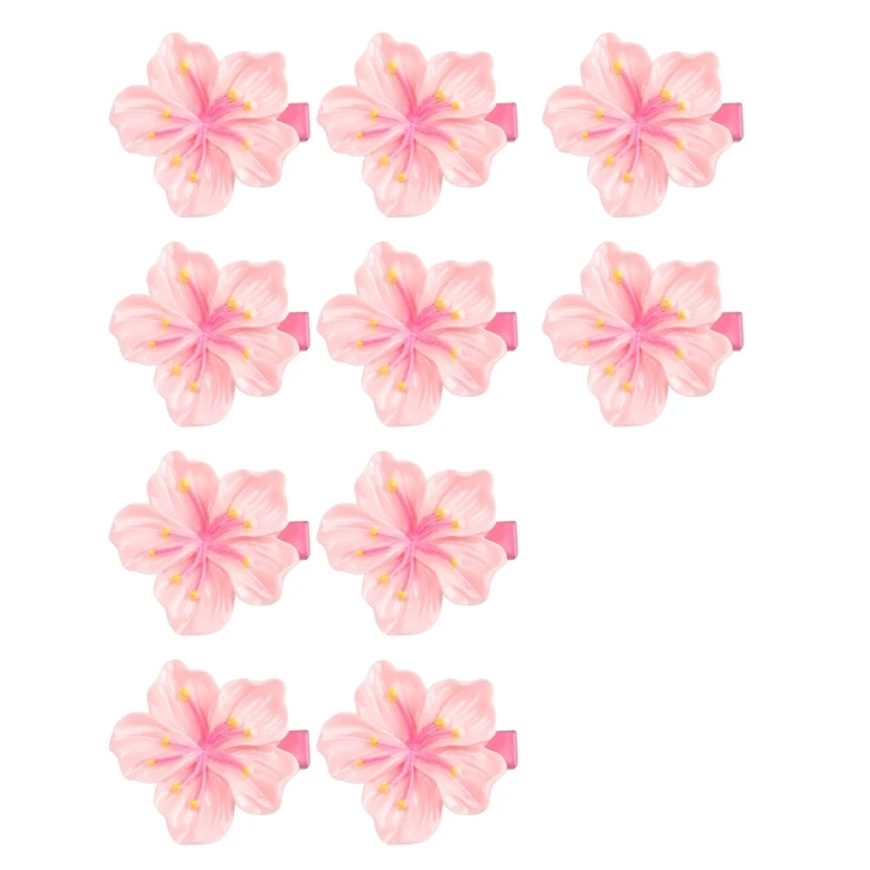 

10 шт., заколка для волос с цветком, заколка для волос с боковой челкой, заколки с имитацией цветка для свадебной вечеринки, для