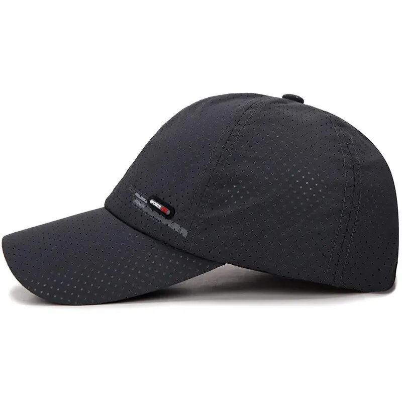 Summer New Breathable Hole Punch Quick Dry Hat Men's Outdoor Fishing Shade Sunscreen Baseball Cap Cycling Travel Sports Cap