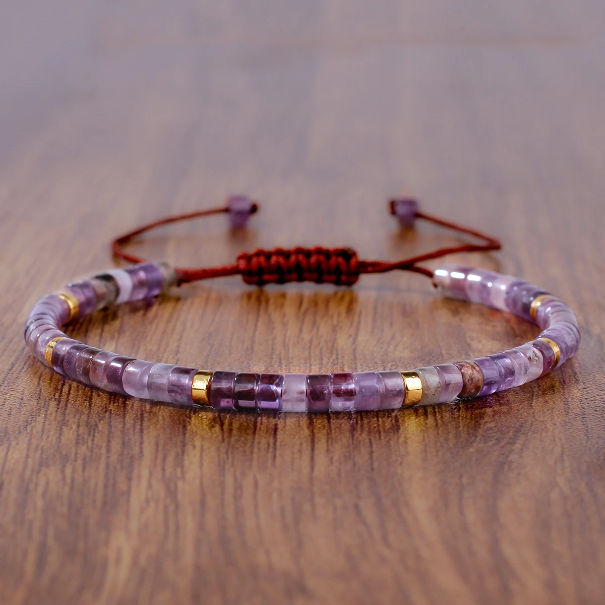 Real Natural Stone Bracelet Women Men Trendy Beaded Bangles Adjustable Amethyst Lapis Lazuli Blue Vein Green Aventurine Jewelry