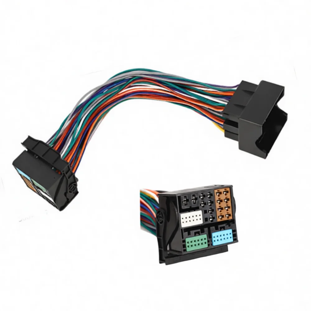 Vehicle Navigation System Wiring Harness For VW MQB Skoda Golf 7 Head Unit Power Speaker Adapter Cable Extension Assembly