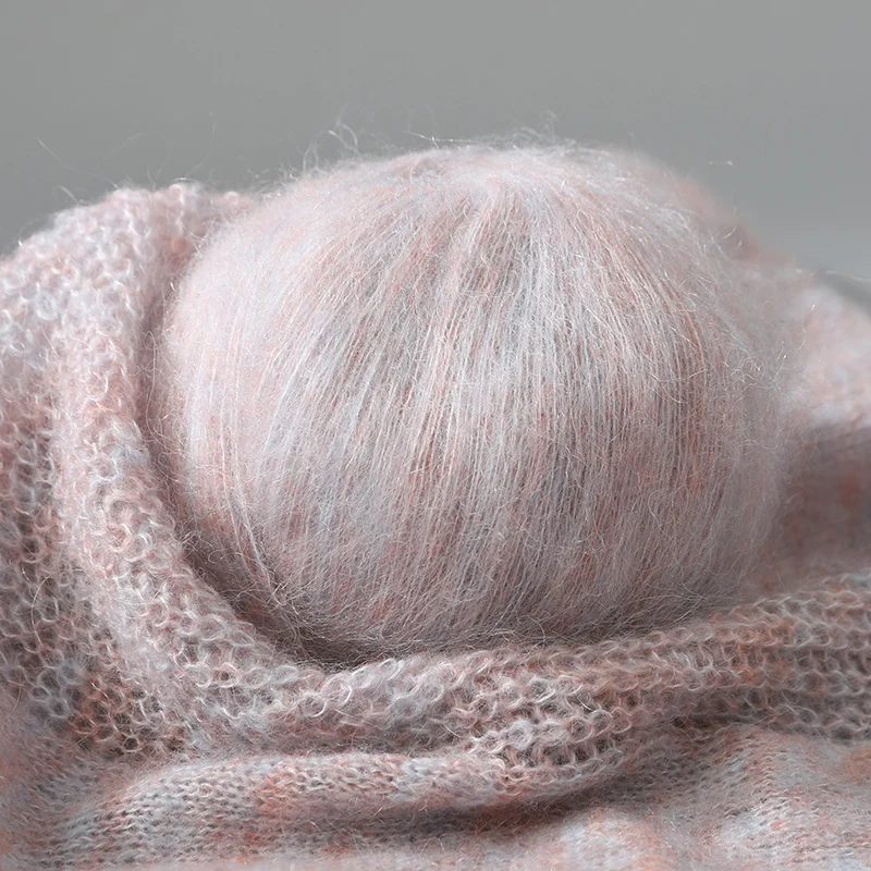 High-End Silk Cashmere Fine Yarn  Hair Thread Crocheted Scarf Shoulder Wrap Fine Yarn Ball Soft Warm Luxury Fabric